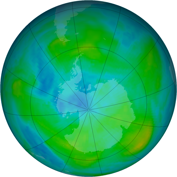 Antarctic ozone map for 26 February 1979